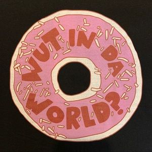 Wut in Da World? Donut Black Graphic Tee Large